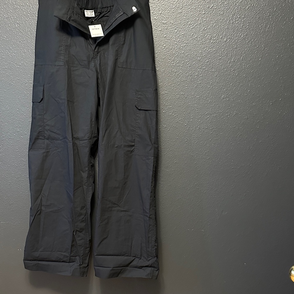 Cotton On Black Wide-Leg Cargo Pants